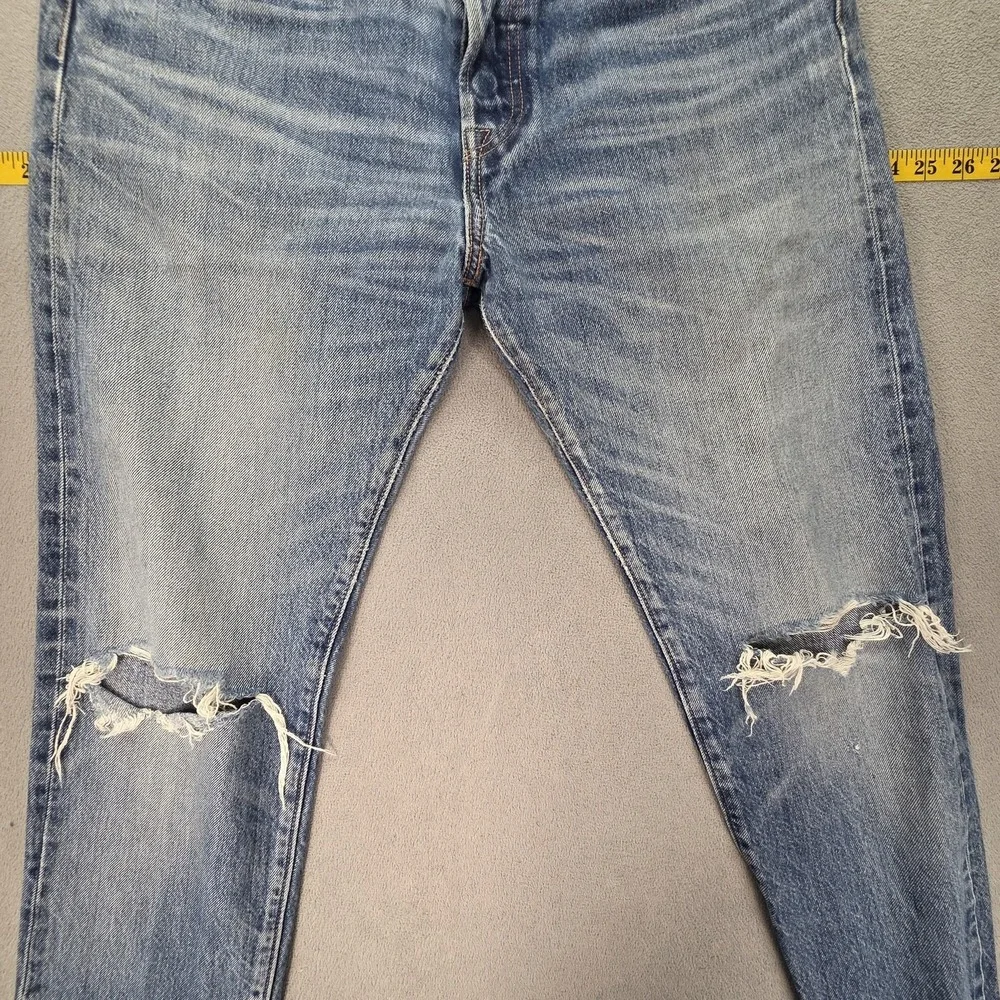 Levis 501 Jeans Mens Selvedge Medium Blue Tapered Whiskers‎ Honeycomb Fits 30x31